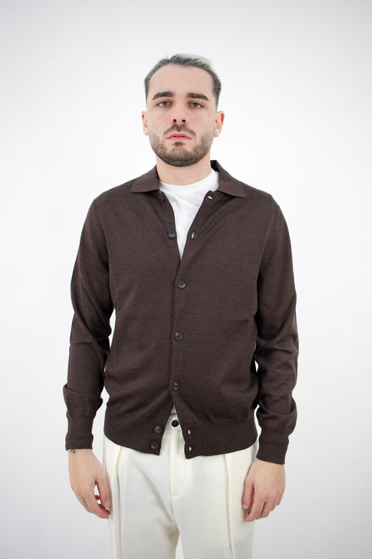 POLO CAMICIA IN LANA MARRONE 2561106/38R  Altea