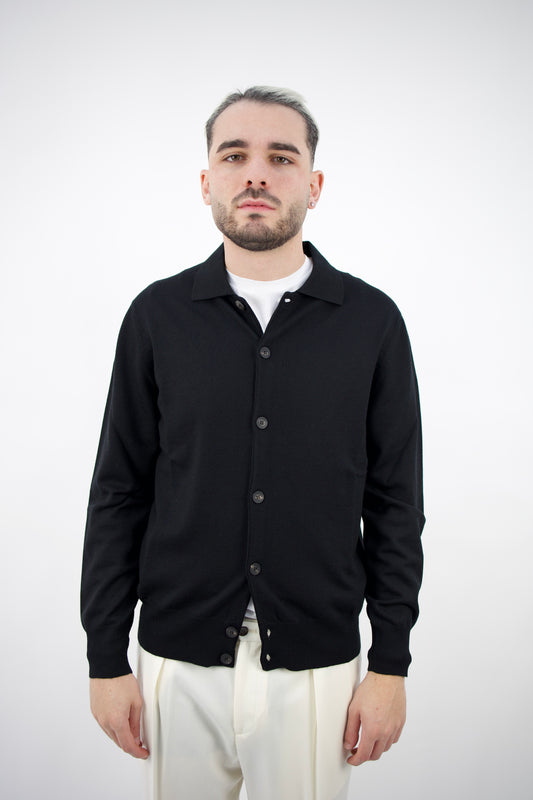 POLO CAMICIA IN LANA NERO 2561106/90R Altea