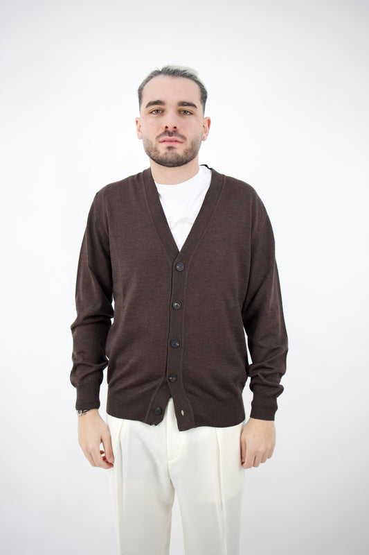 CARDIGAN IN LANA MERINO MARRONE 2561103/38R Altea