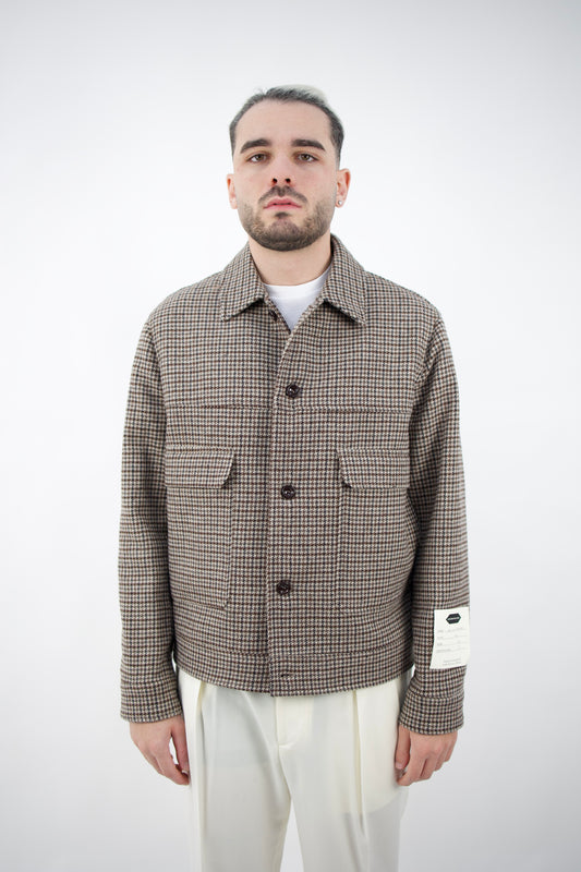 GIACCA CAMICIA LANA BEIGE E MARRONE YUMA/2K148 FW25 New York Resident