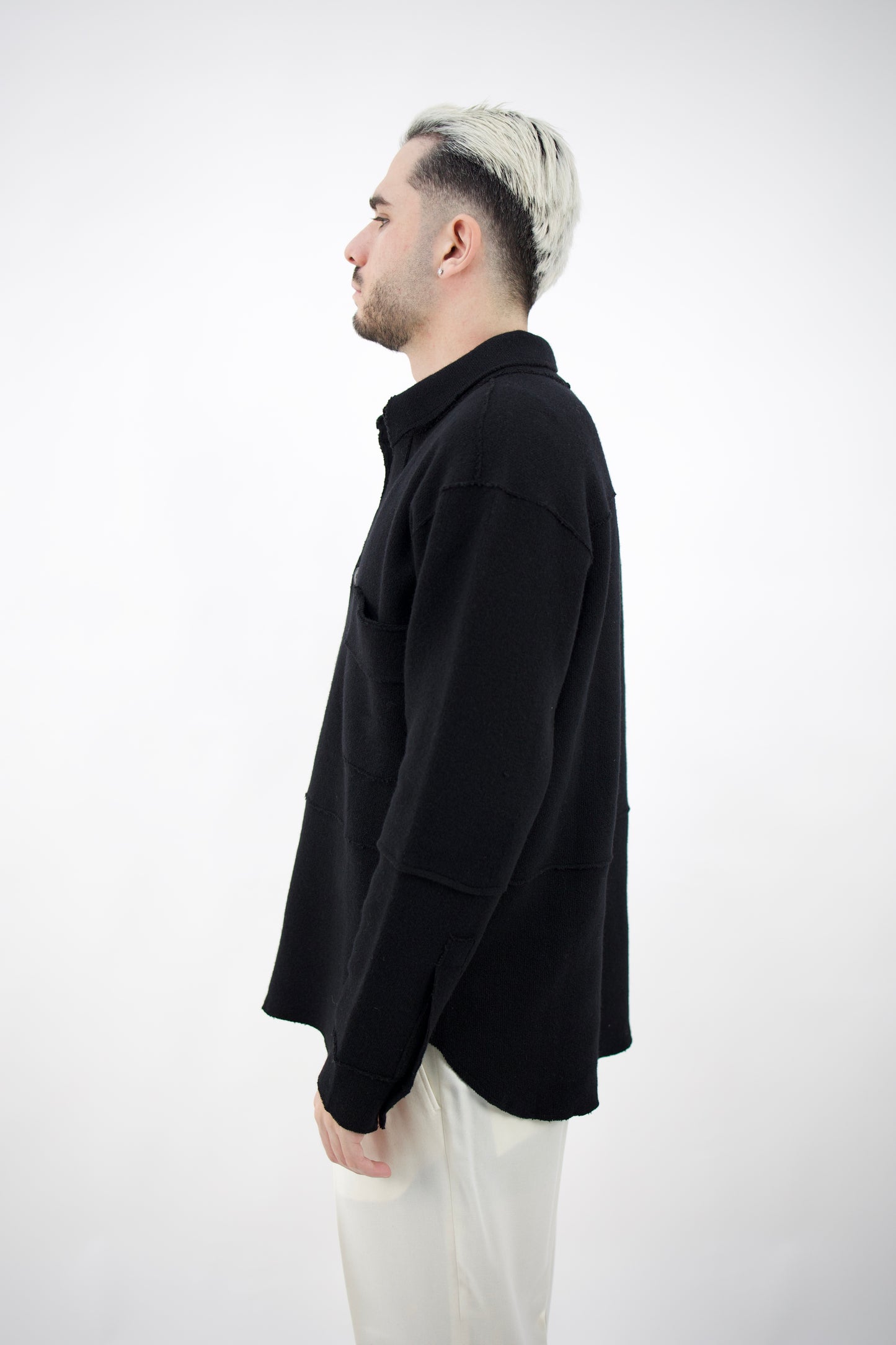 CARDIGAN IN LANA NERO 59546/6 6254 GABRIELE PASINI