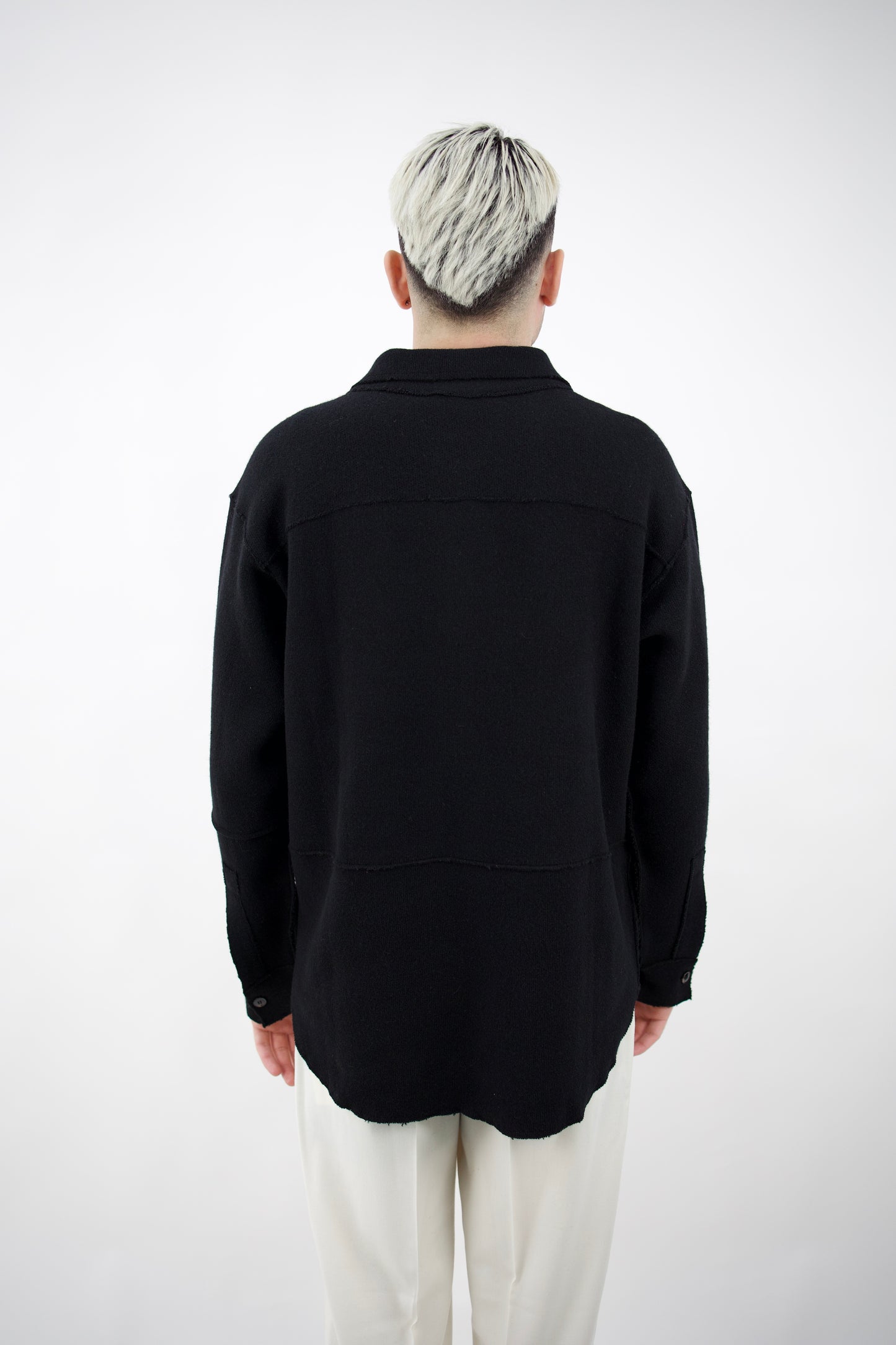 CARDIGAN IN LANA NERO 59546/6 6254 GABRIELE PASINI