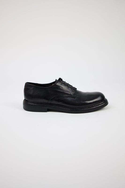 SCARPA DERBY IN PELLE NERO IL02A NERO LEMARGO