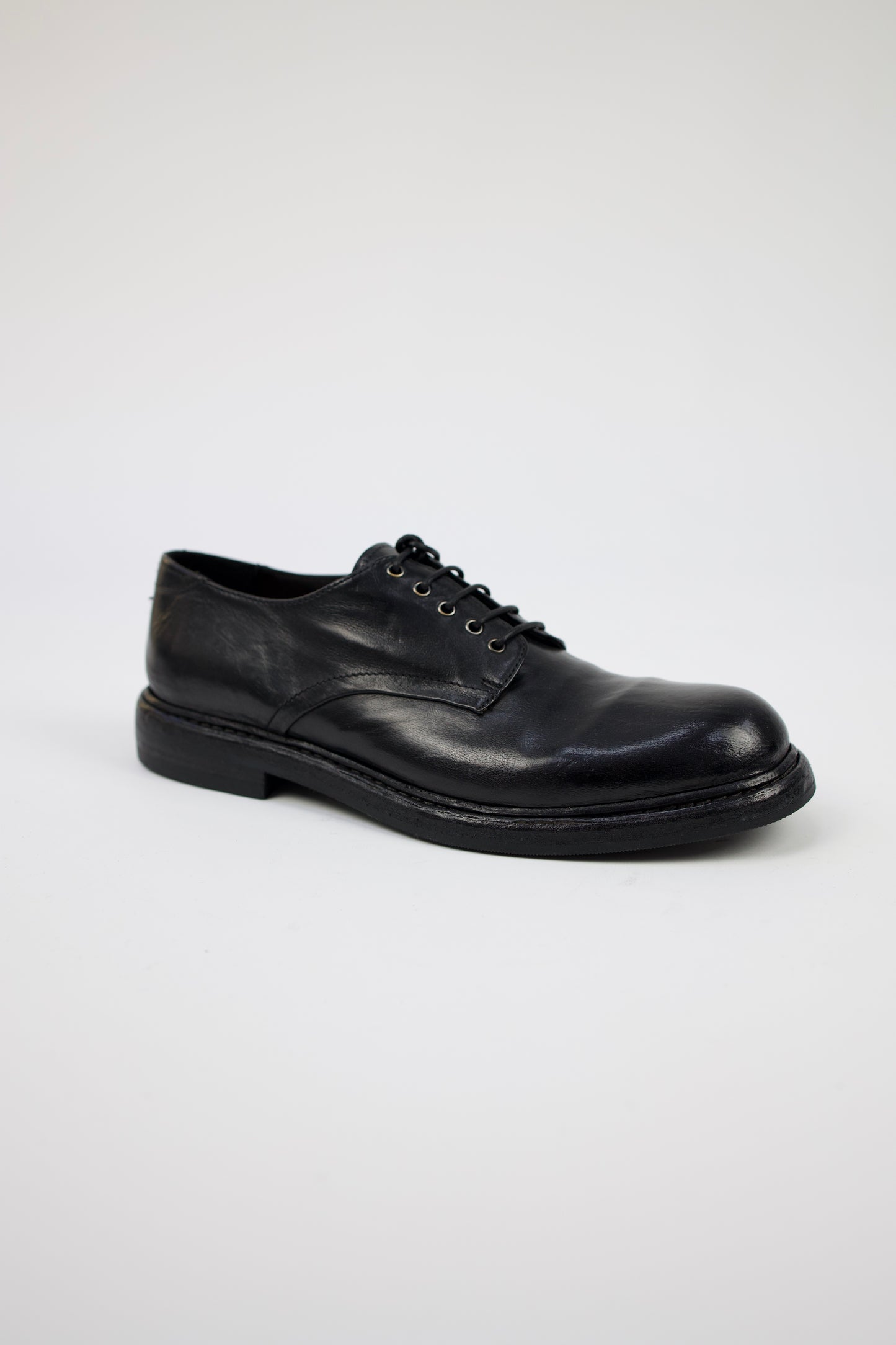 SCARPA DERBY IN PELLE NERO IL02A NERO LEMARGO