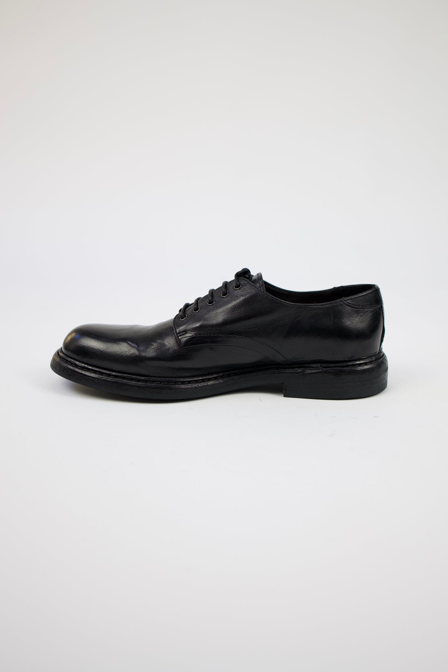 SCARPA DERBY IN PELLE NERO IL02A NERO LEMARGO