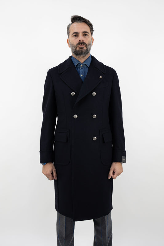 Cappotto doppiopetto blu navy 516/1 7003  GABRIELE PASINI