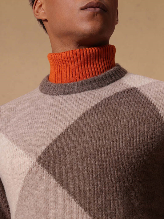 MAGLIA GIROCOLLO CON MOTIVO GEOMETRICO SAND BALLANTYNE