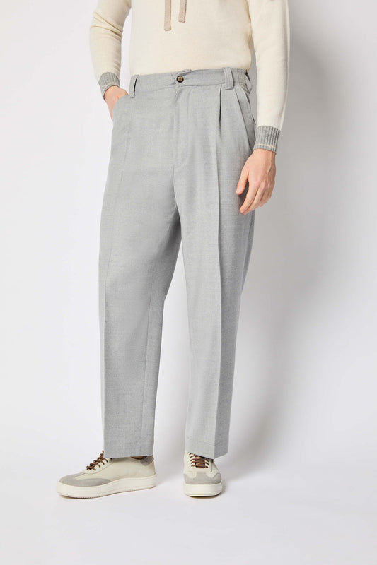 PANTALONE MARK GRIGIO MELANGE IN LANA 54515/2 8182  L.B.M.