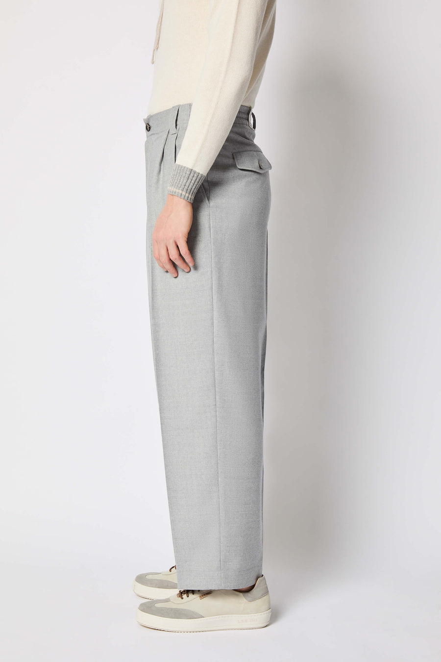 PANTALONE MARK GRIGIO MELANGE IN LANA 54515/2 8182  L.B.M.