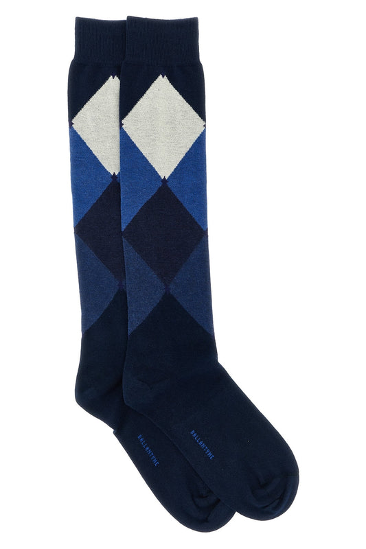 CALZINI A ROMBI DARK BLUE DIAMOND BALLANTYNE