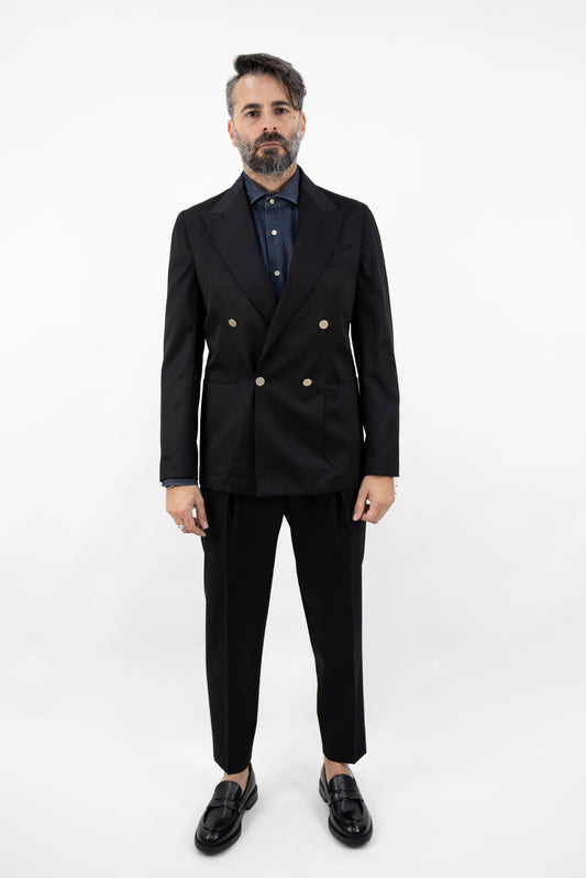 ABITO NERO IN LANA BOLGHERIPOQD 400177B 010 Quattro decimi BY Briglia