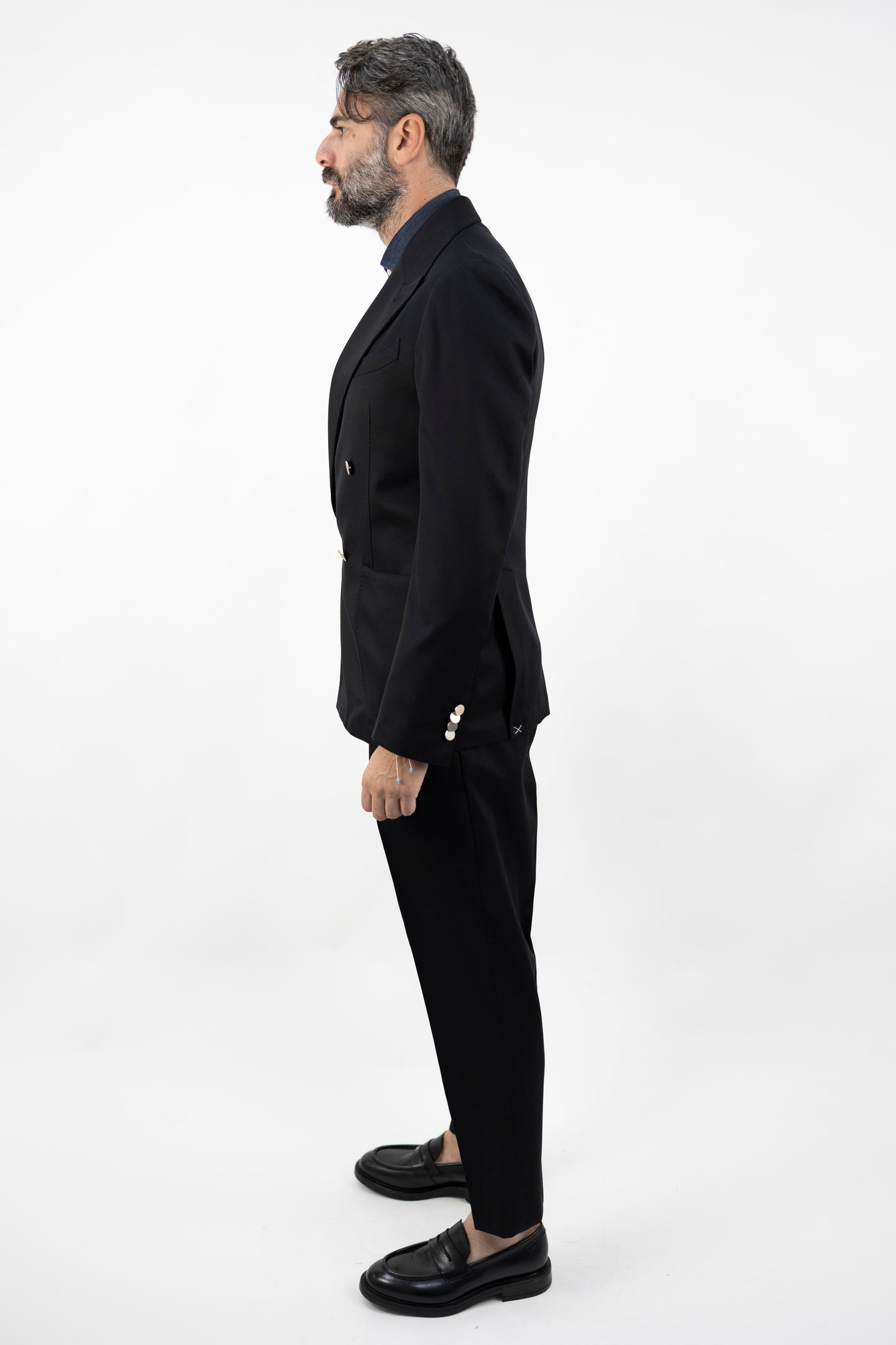 ABITO NERO IN LANA BOLGHERIPOQD 400177B 010 Quattro decimi BY Briglia