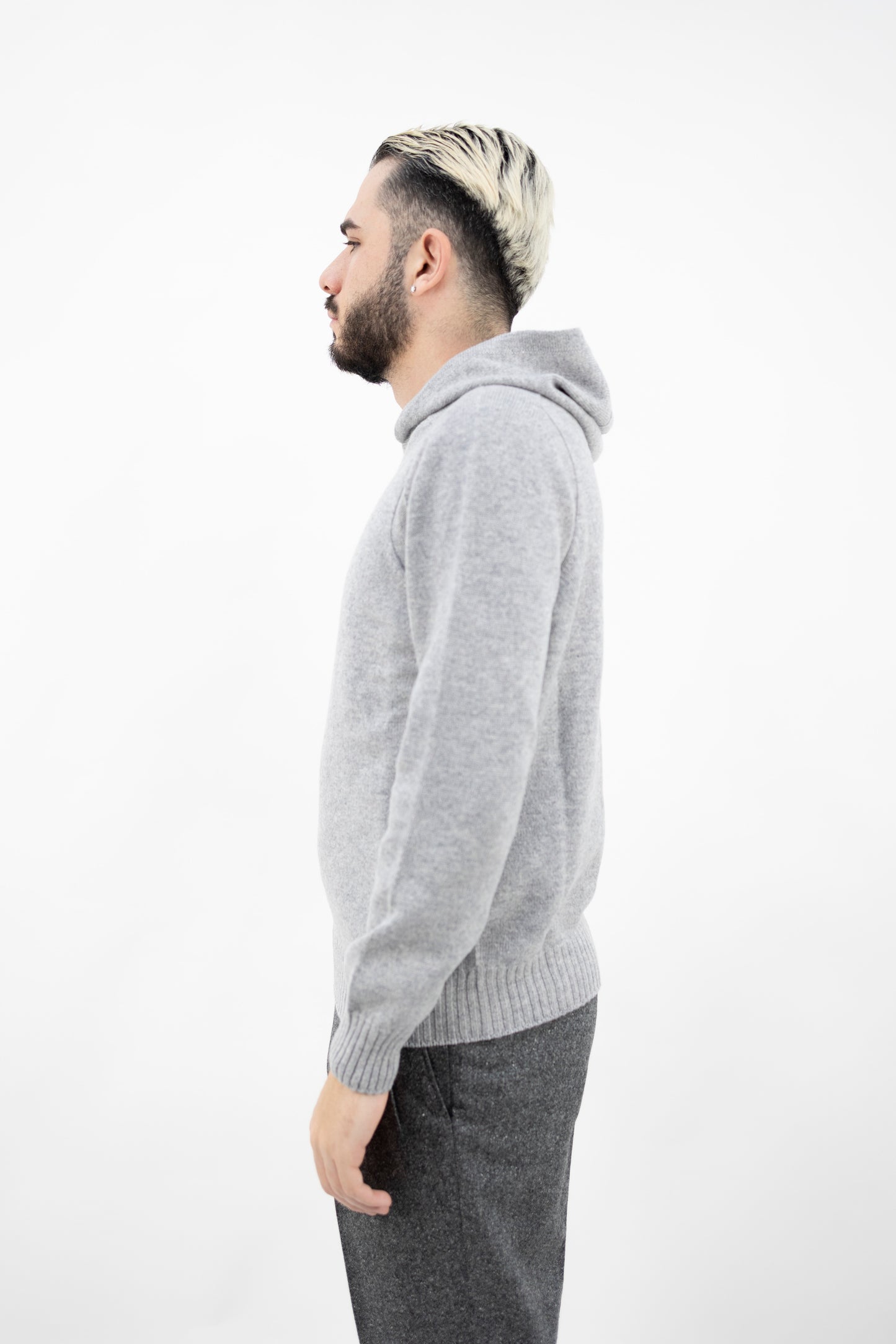 MAGLIA CAPPUCCIO IN LANA GRIGIO 24122/25024 071 GRAN SASSO