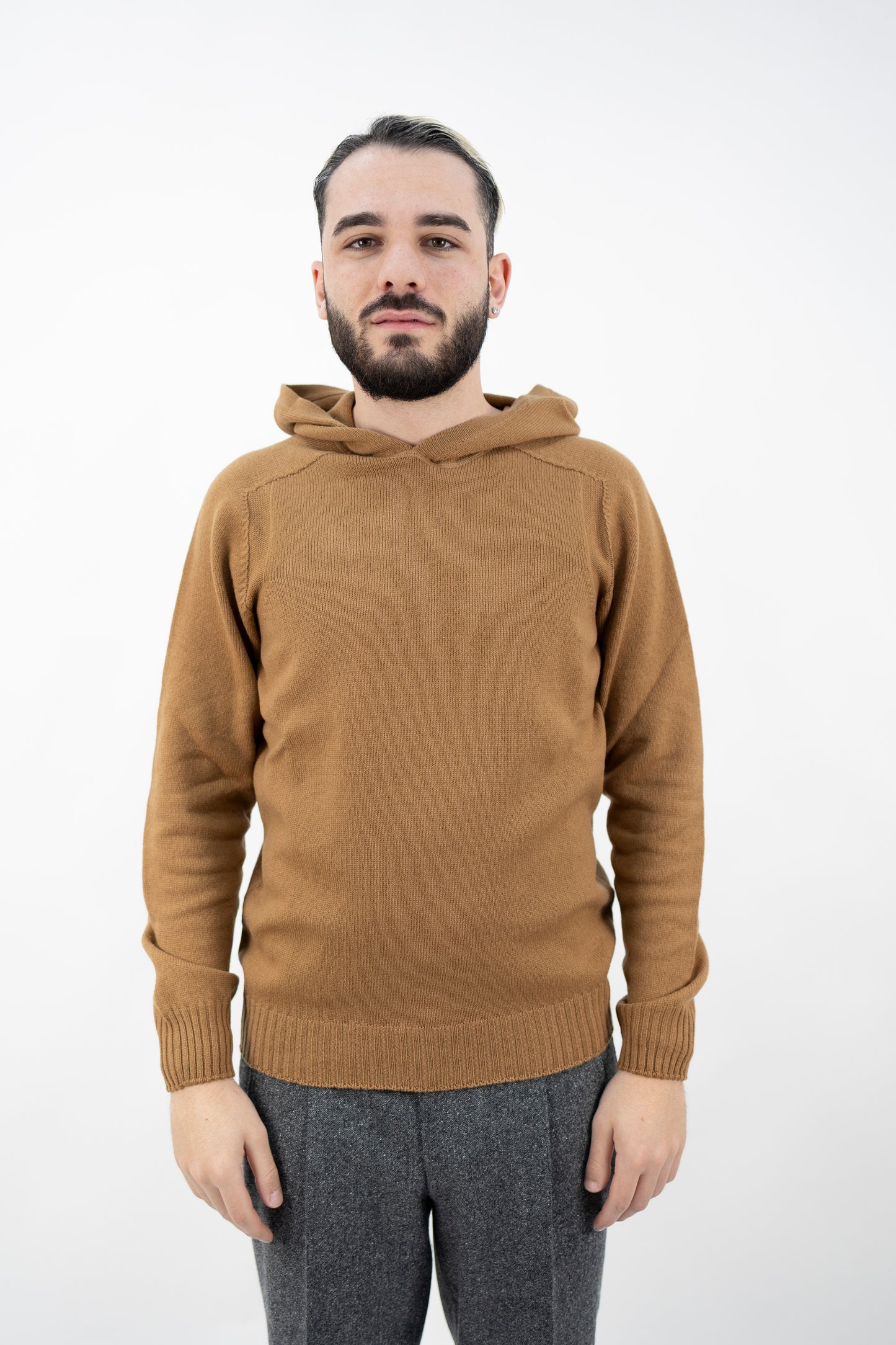 MAGLIA CAPPUCCIO IN LANA CAMMELLO 24122/25024 149 GRAN SASSO