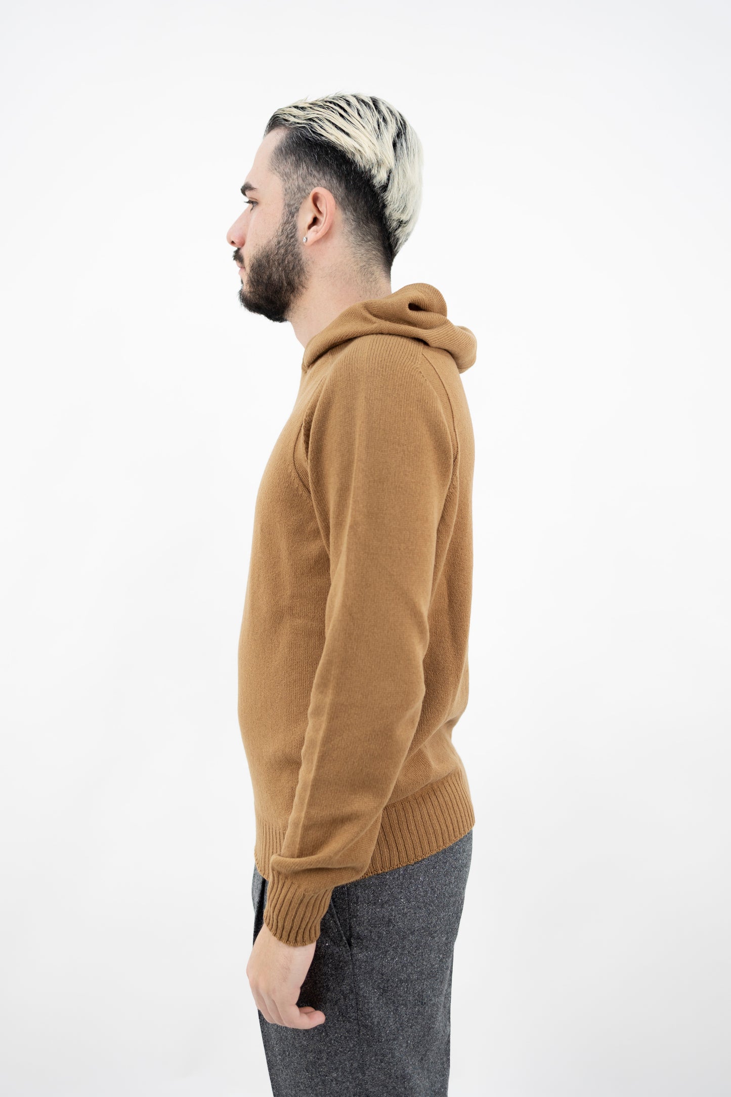 MAGLIA CAPPUCCIO IN LANA CAMMELLO 24122/25024 149 GRAN SASSO