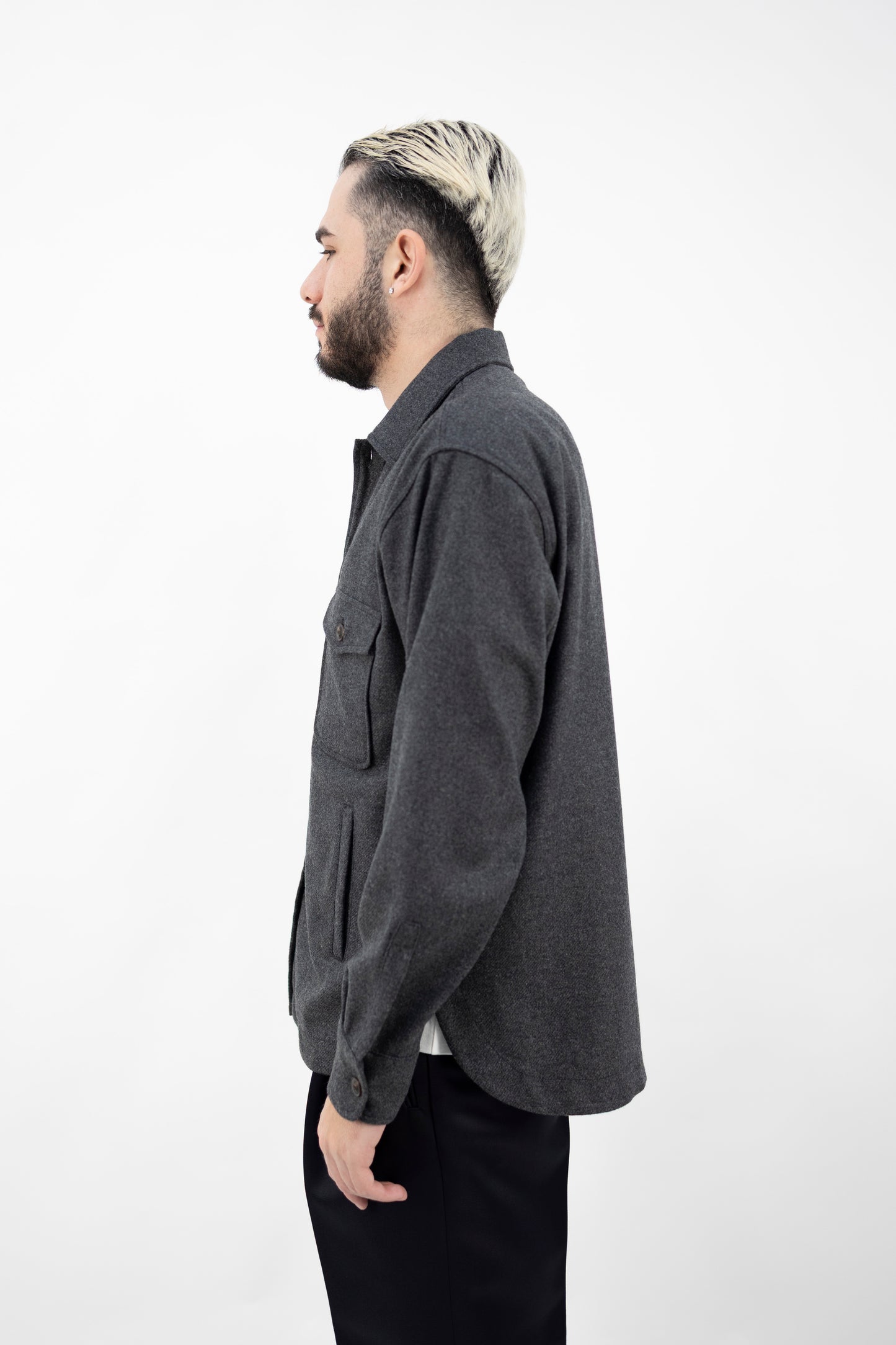 CAMICIA OVER GRIGIO SCURO SRYHN9MUX1 Tintoria Mattei 954