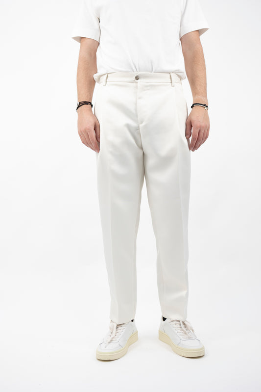 PANTALONE BIANCO NATURALE MANHATTANSQD 400136 0120 Quattro decimi BY Briglia