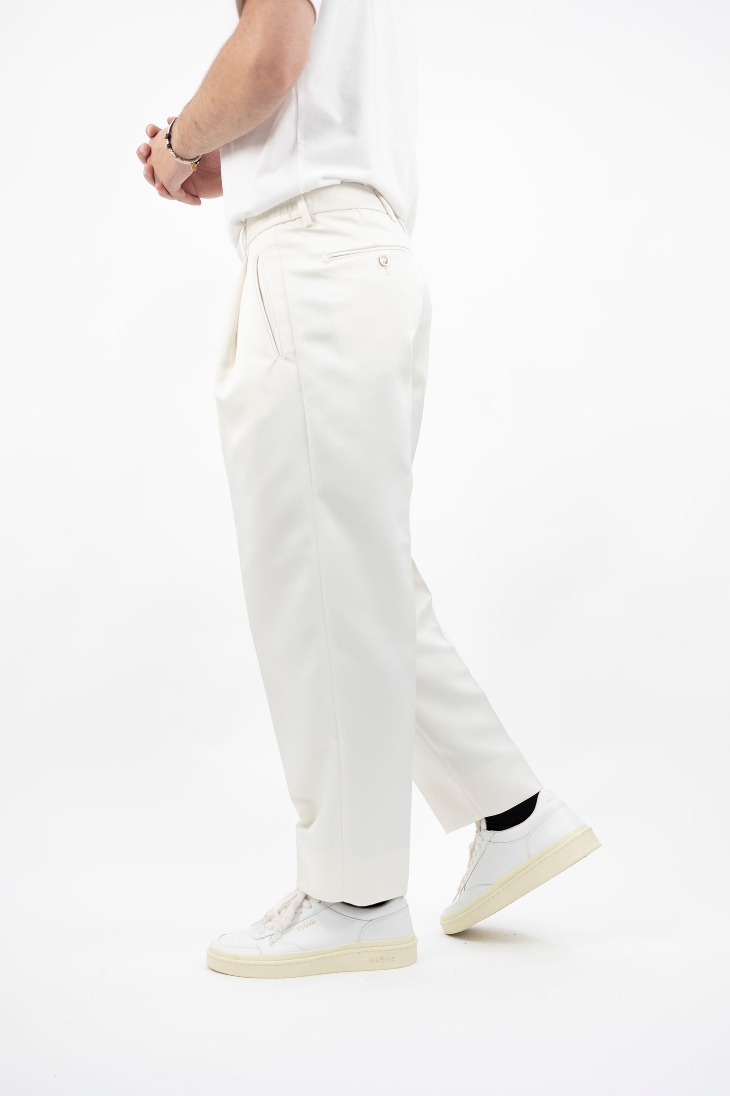 PANTALONE BIANCO NATURALE MANHATTANSQD 400136 0120 Quattro decimi BY Briglia