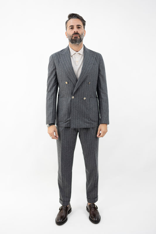 ABITO GRIGIO GESSATO BOLGHERIQUQD 400130B 070 Quattro decimi BY Briglia