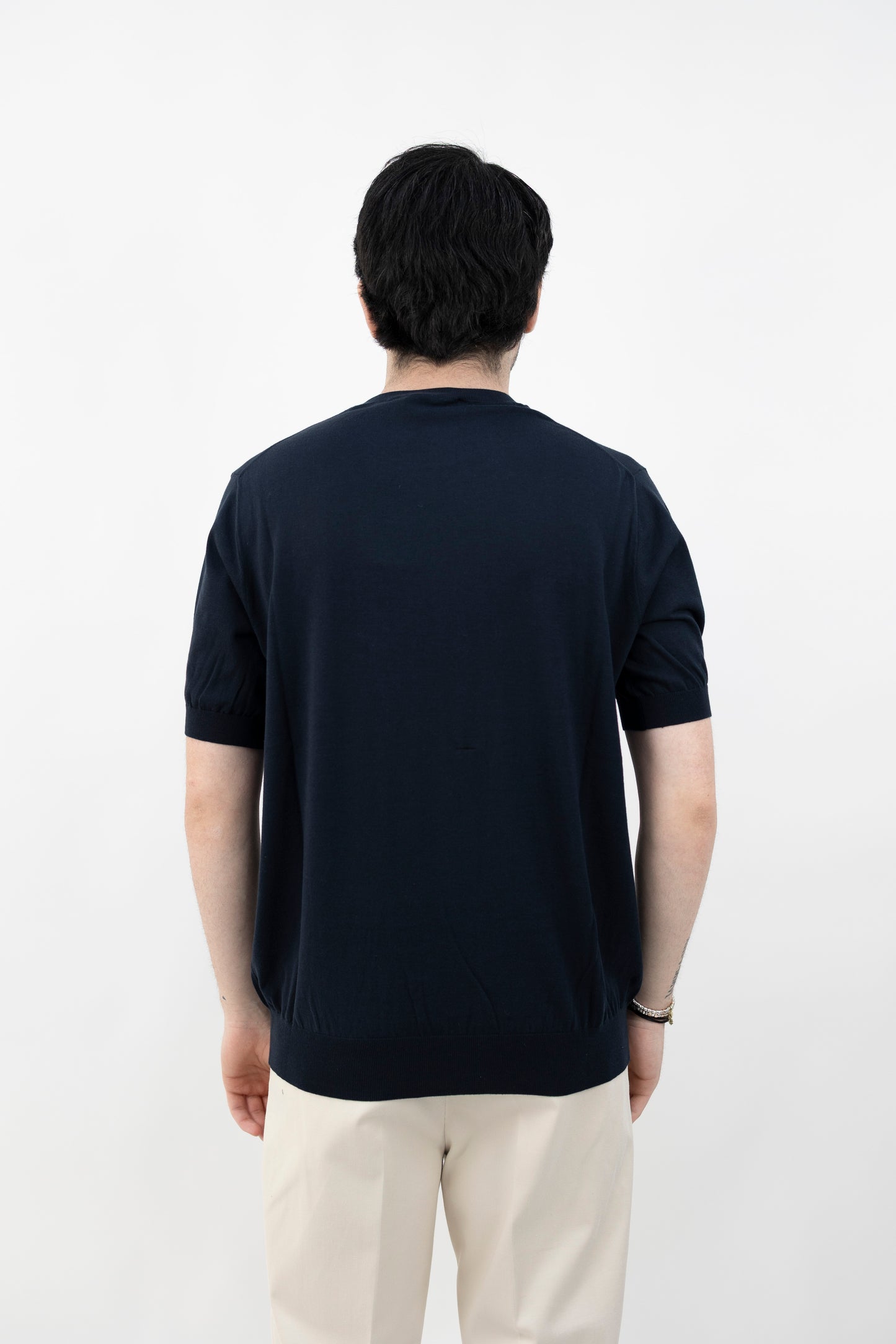 T-Shirt Seta Cotone Blu - Maglieria - Altea