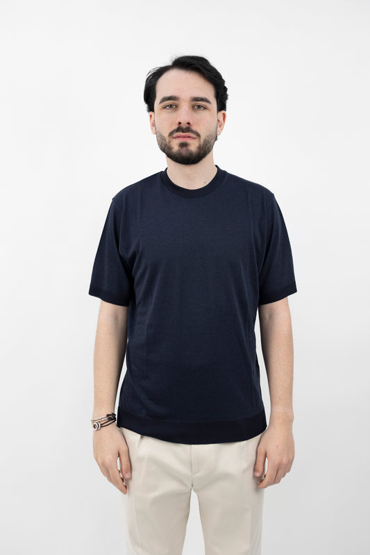 T-Shirt Lyocell Blu - Maglieria - Altea