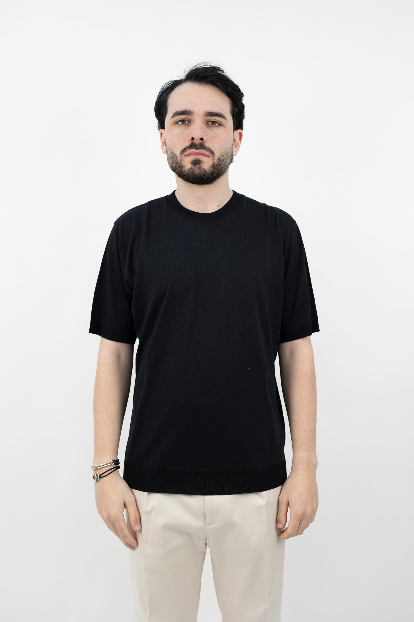 T-Shirt Lyocell Nero- Maglieria - Altea