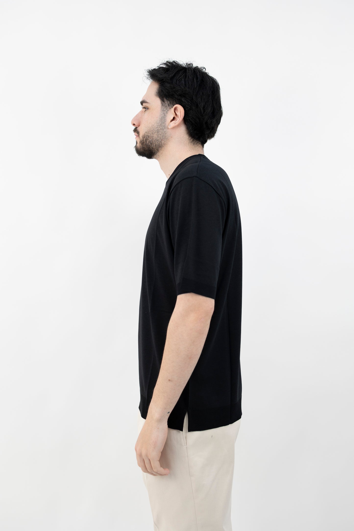 T-Shirt Lyocell Nero- Maglieria - Altea