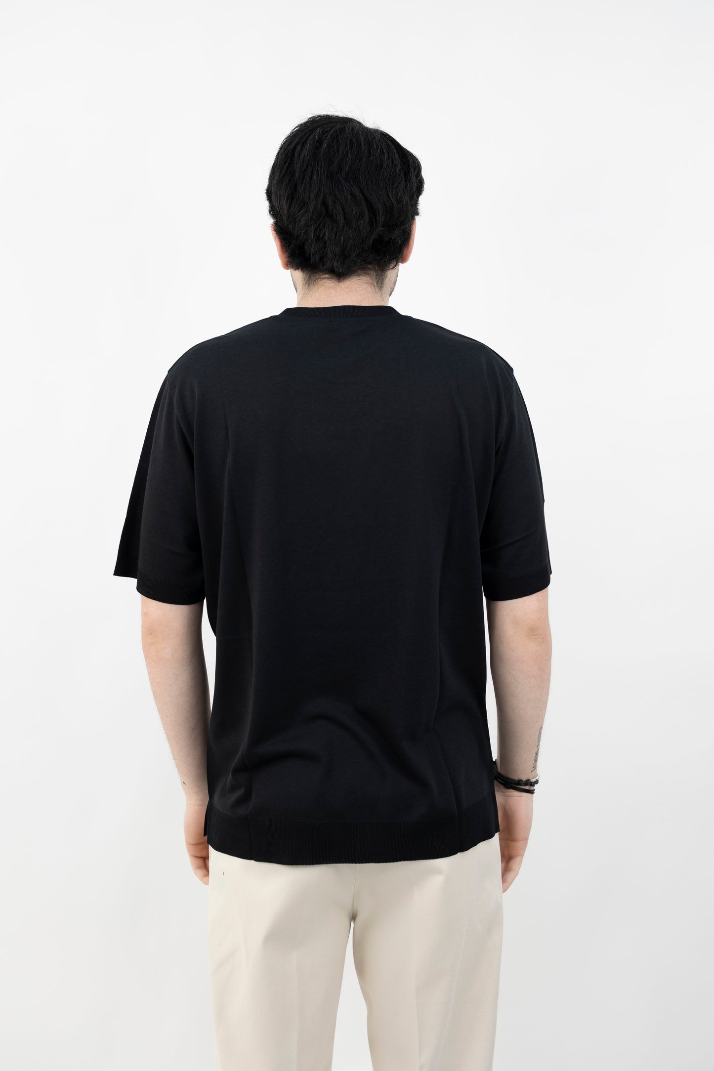 T-Shirt Lyocell Nero- Maglieria - Altea