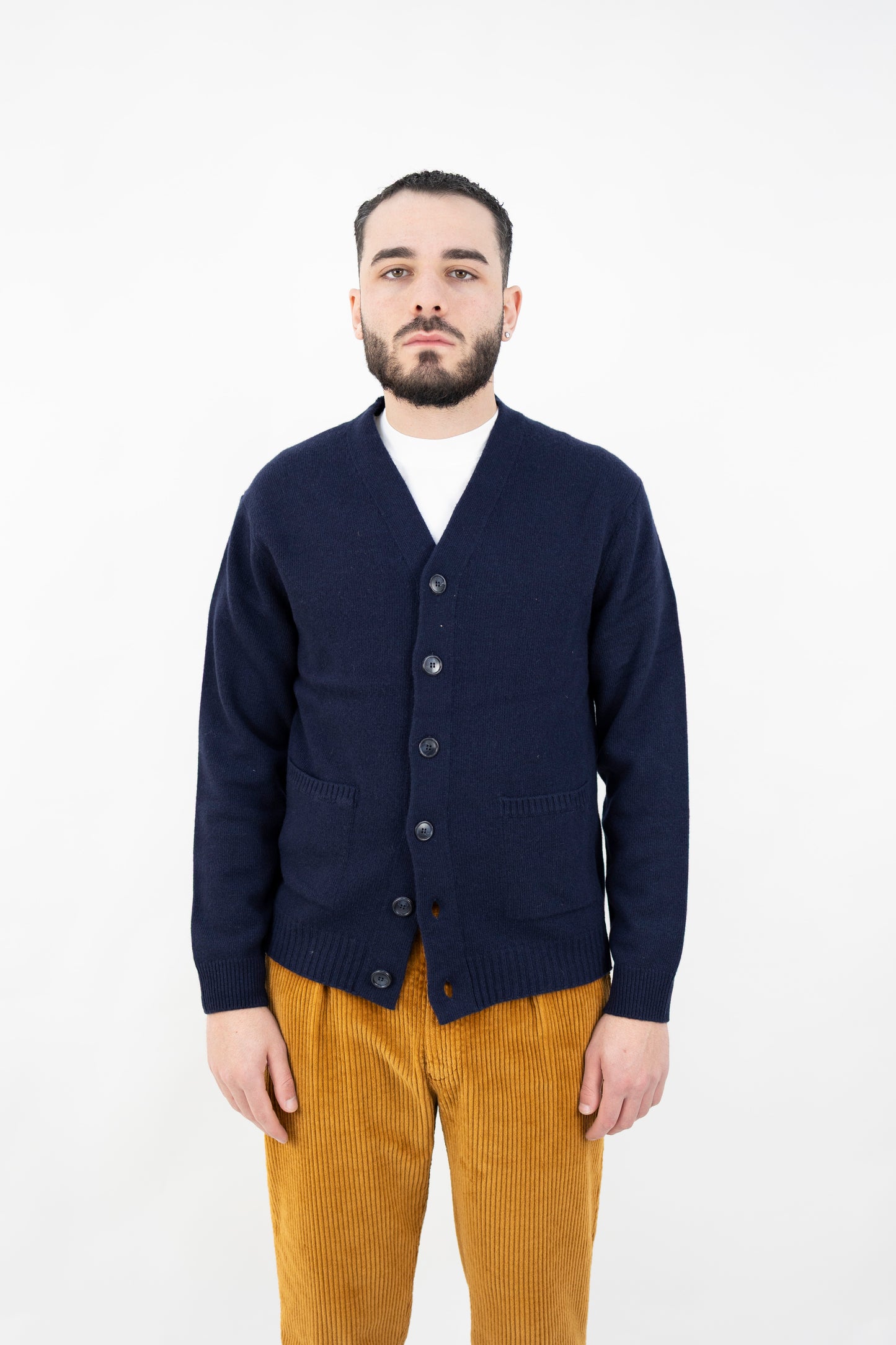 CARDIGAN LANA&CASHMERE BLU DF0071 0023 DANIELE FIESOLI