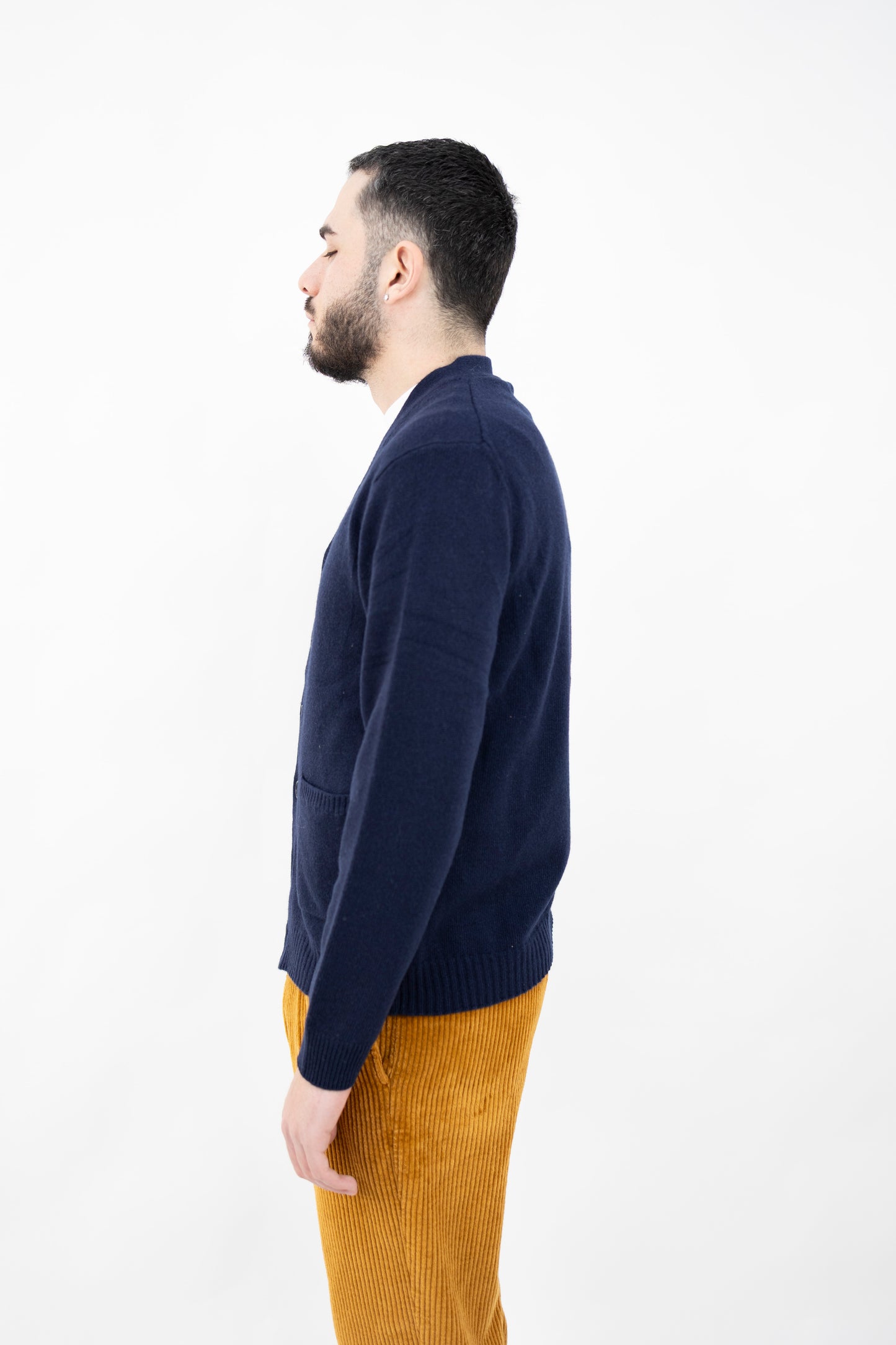 CARDIGAN LANA&CASHMERE BLU DF0071 0023 DANIELE FIESOLI