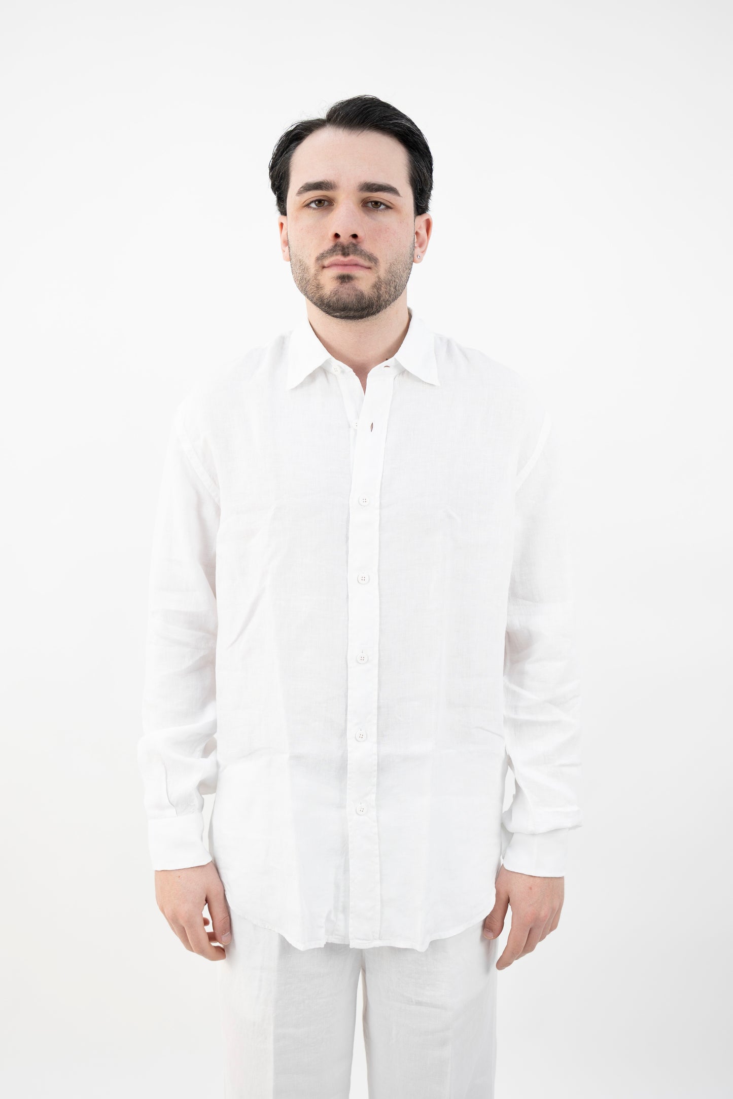 CAMICIA CIL34 ANDREA IN LINO BIANCO  InLinum