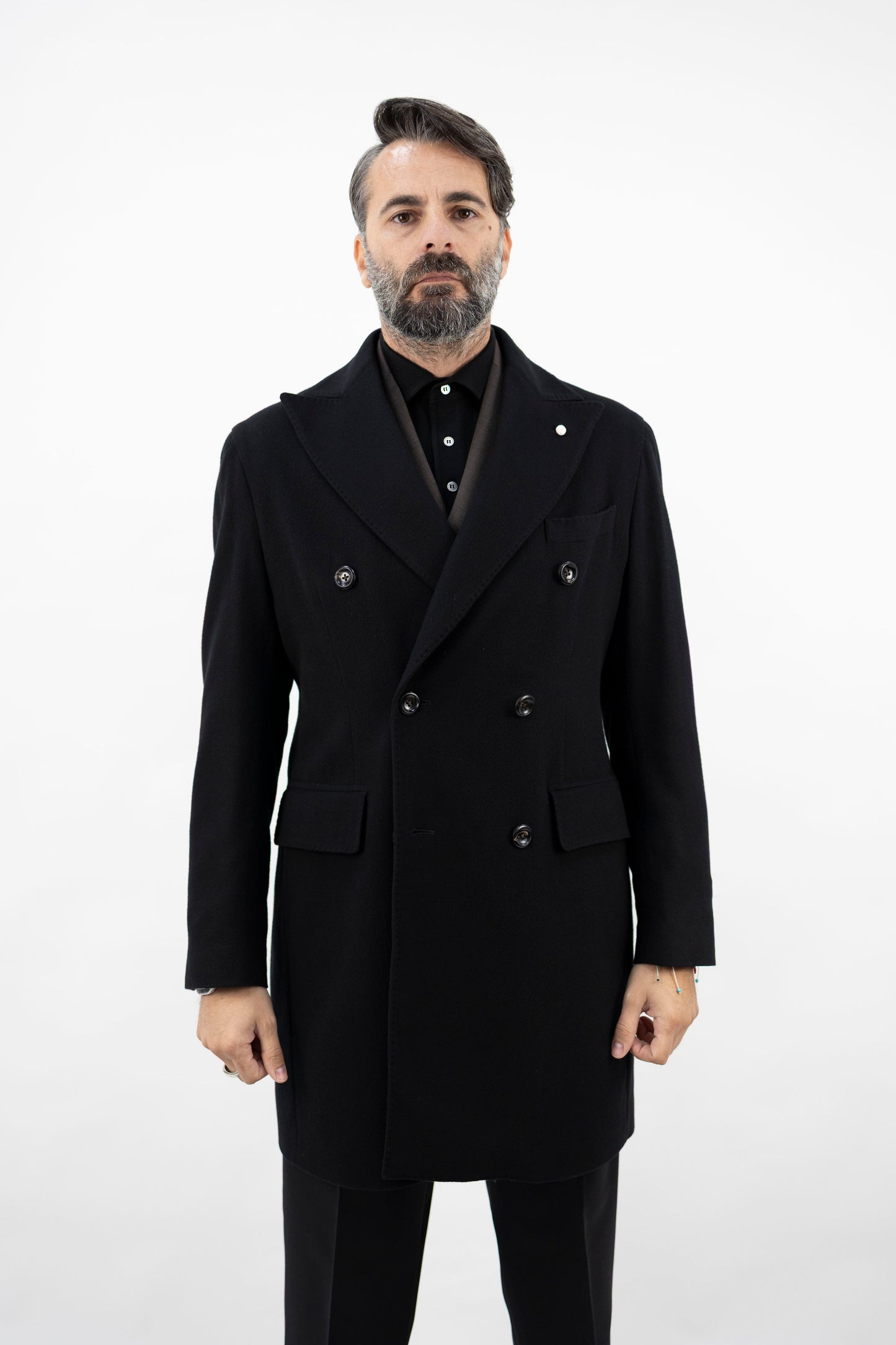 CAPPOTTO DOPPIOPETTO NERO 57500/5 7384 Luigi Bianchi