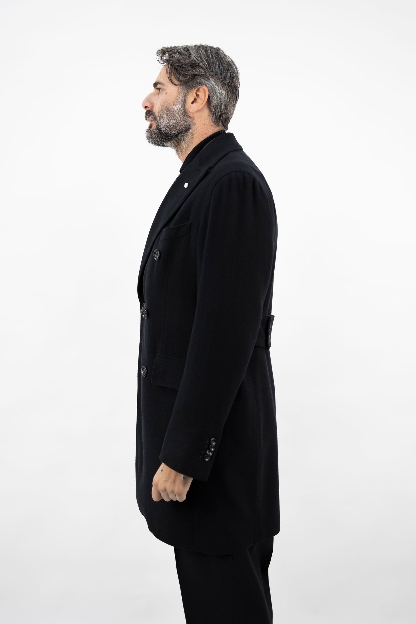 CAPPOTTO DOPPIOPETTO NERO 57500/5 7384 Luigi Bianchi