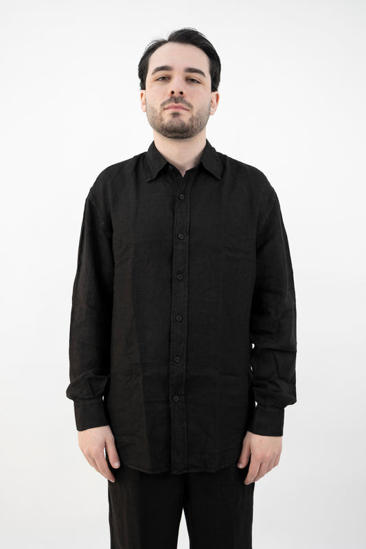 CAMICIA CIL34 ANDREA IN LINO NERO InLinum