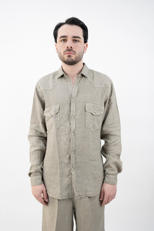 CAMICIA WESTERN CIL02 MARK IN LINO FANGO InLinum