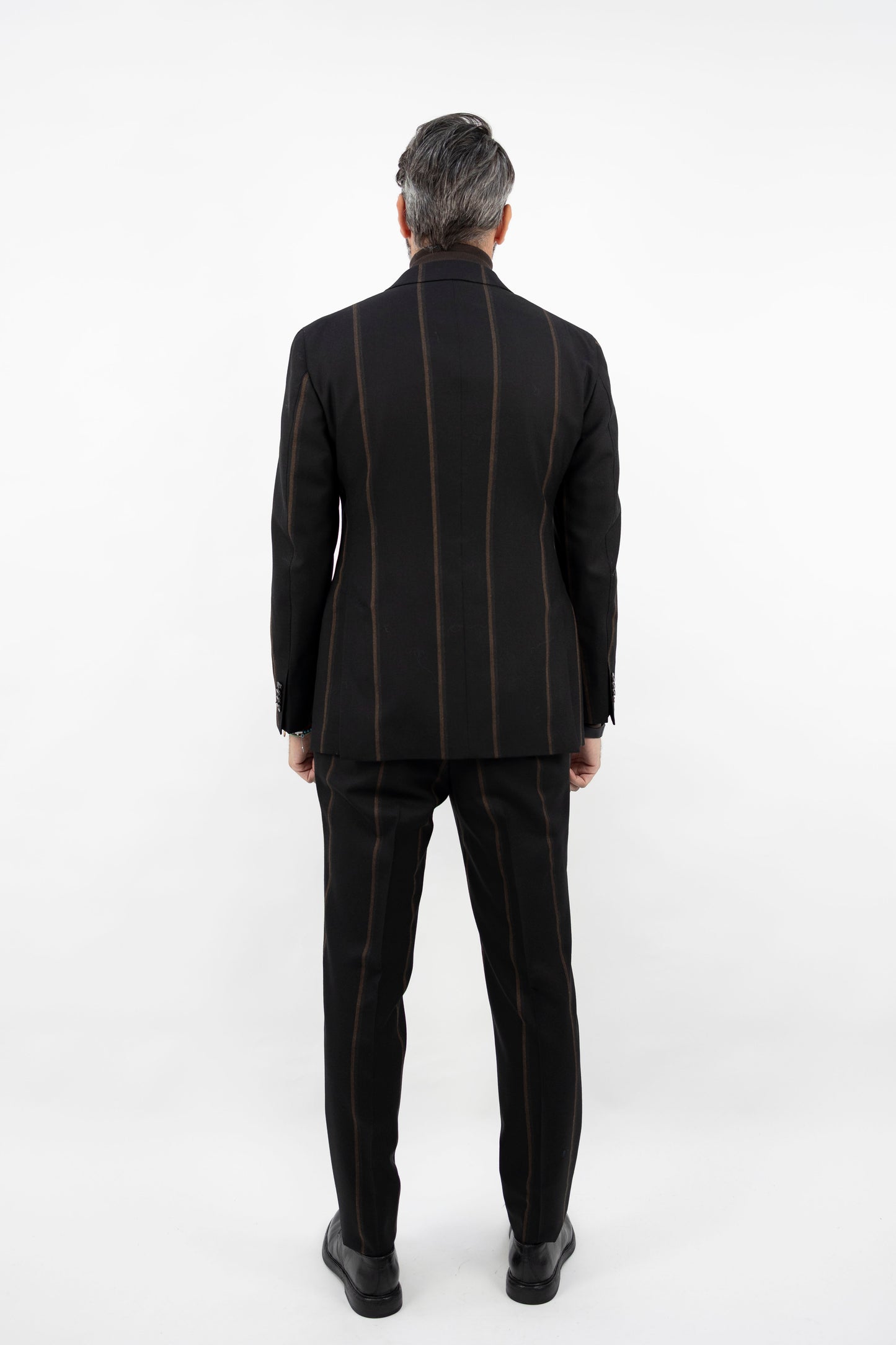 ABITO NERO RIGA MARRONE 53523/1 3748 GABRIELE PASINI