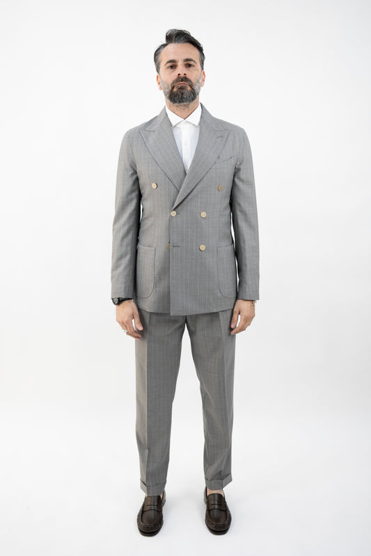 ABITO TAURASIQUQD VITALE BARBERIS GESSATO 300182B 053 Quattro decimi BY Briglia