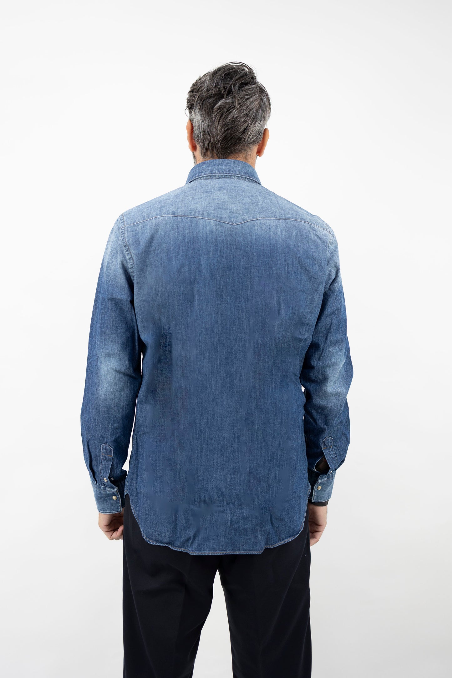 CAMICIA WESTERN IN DENIM SFUMATO 1YBFN93UZ2 Tintoria Mattei 954