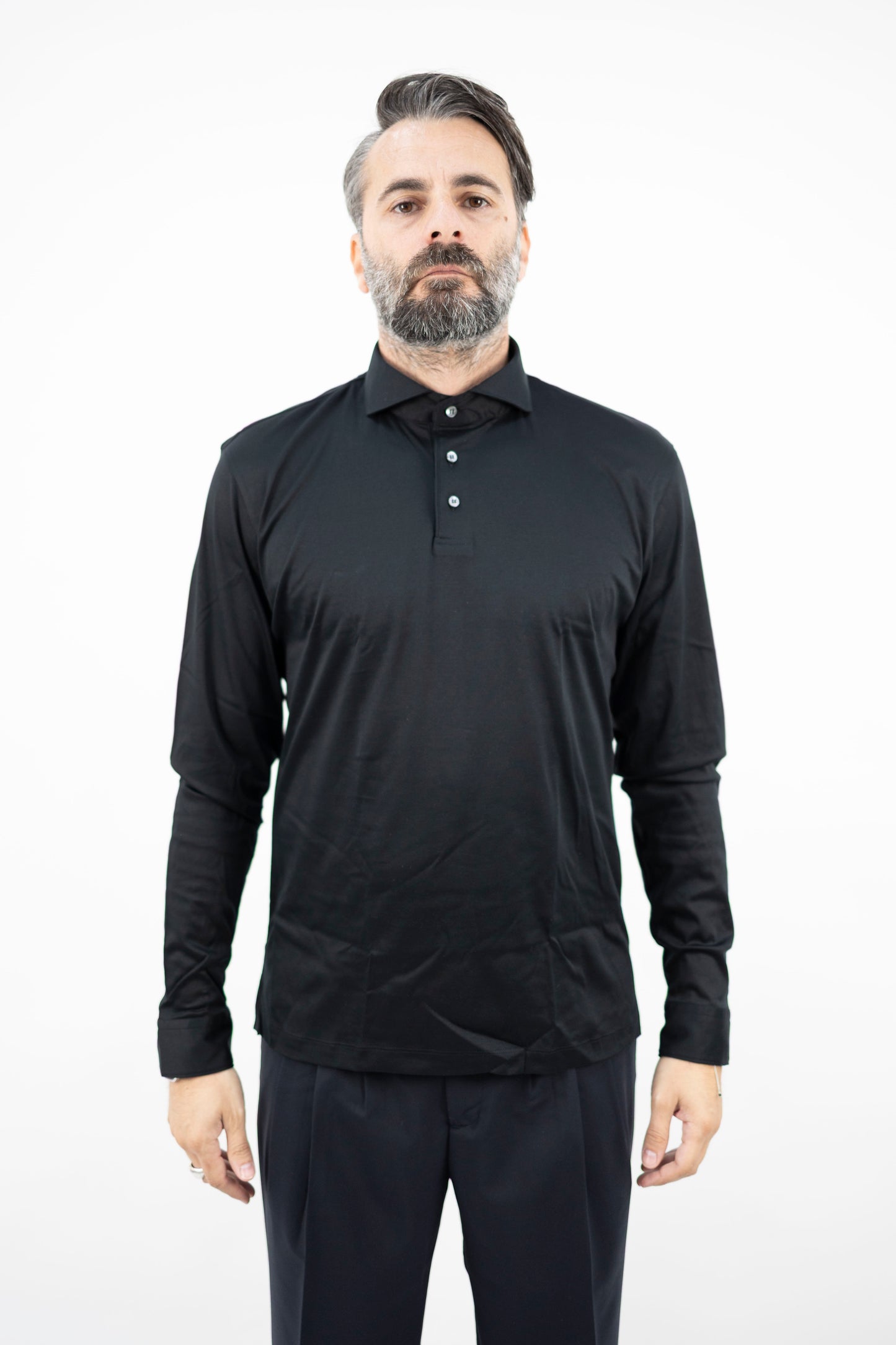 POLO IN JERSEY NERO SJGVBENUY1 GUGLIELMINOTTI