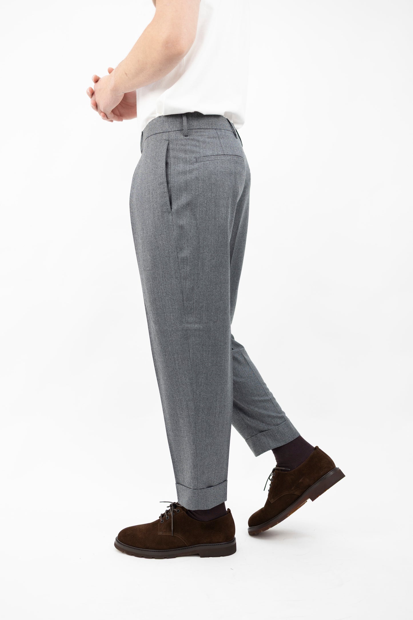 PANTALONE CHIAIA IN LANA VITALE BARBERIS VB8996 GRIGIO BERWICH