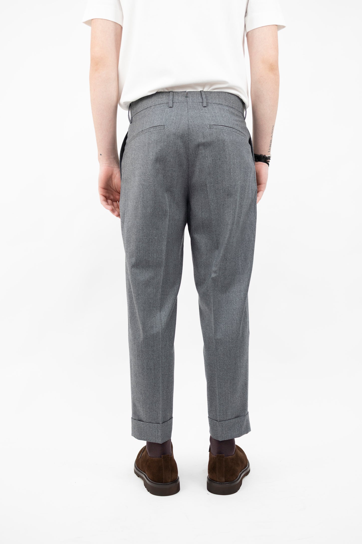 PANTALONE CHIAIA IN LANA VITALE BARBERIS VB8996 GRIGIO BERWICH