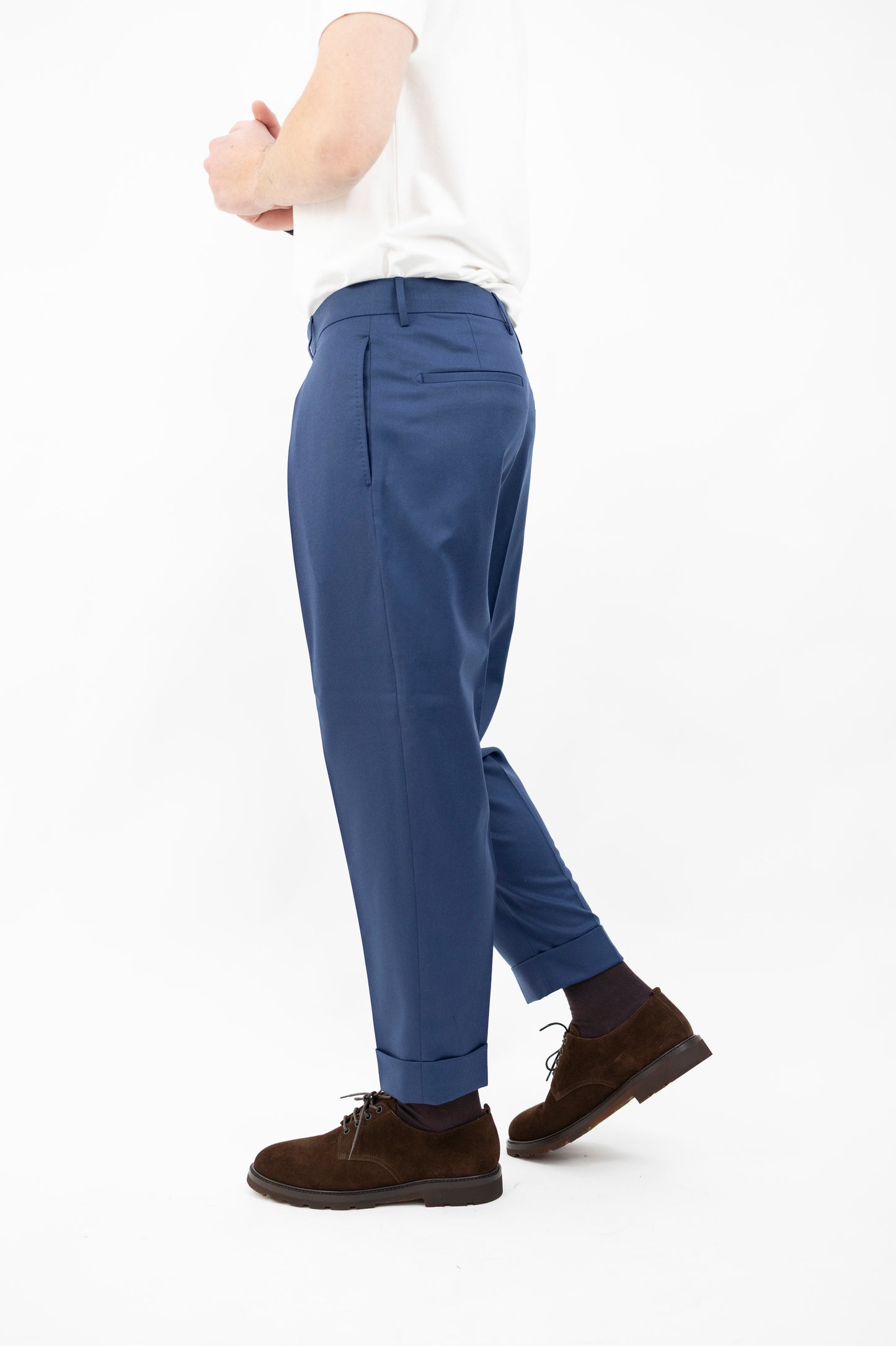PANTALONE CHIAIA IN LANA VITALE BARBERIS VB8996 BLUE BERWICH
