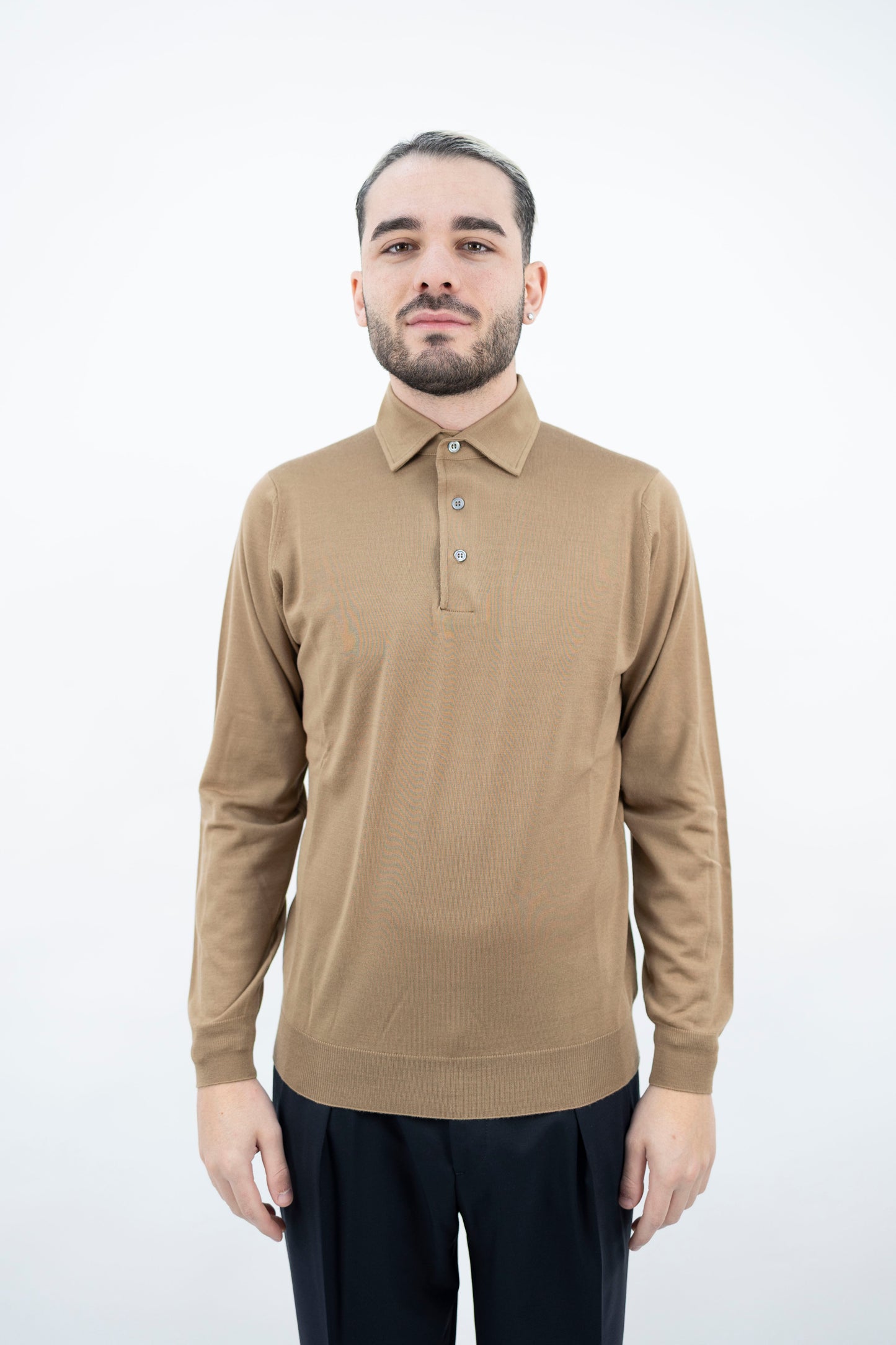 POLO  SABBIA LANA SUPER FINE PL1MLPAR/RM16R 061 Filippo De Lurentiis