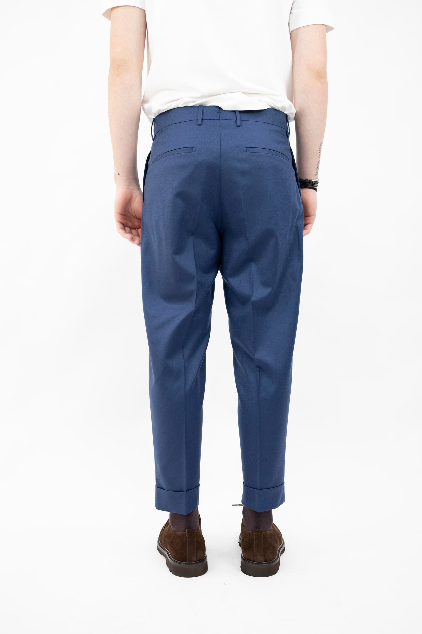 PANTALONE CHIAIA IN LANA VITALE BARBERIS VB8996 BLUE BERWICH