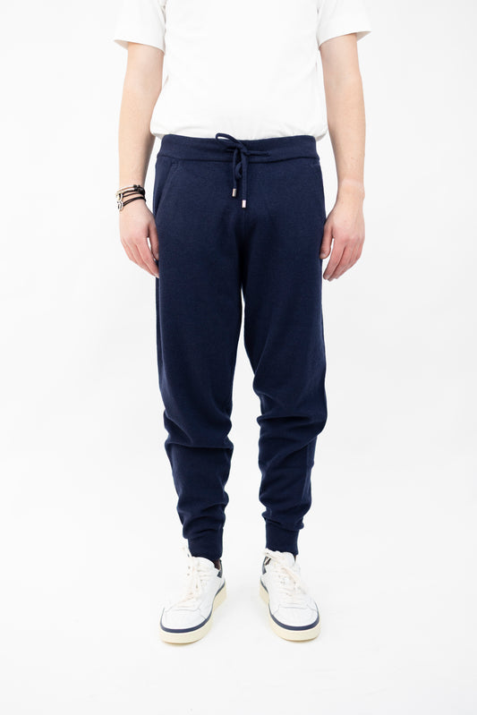 PANTALONE JOGGER IN LANA&CASHMERE BLU DF0034P 023 DANIELE FIESOLI