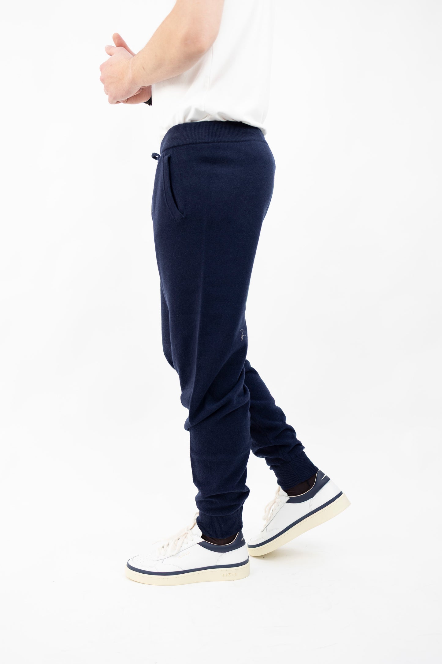 PANTALONE JOGGER IN LANA&CASHMERE BLU DF0034P 023 DANIELE FIESOLI