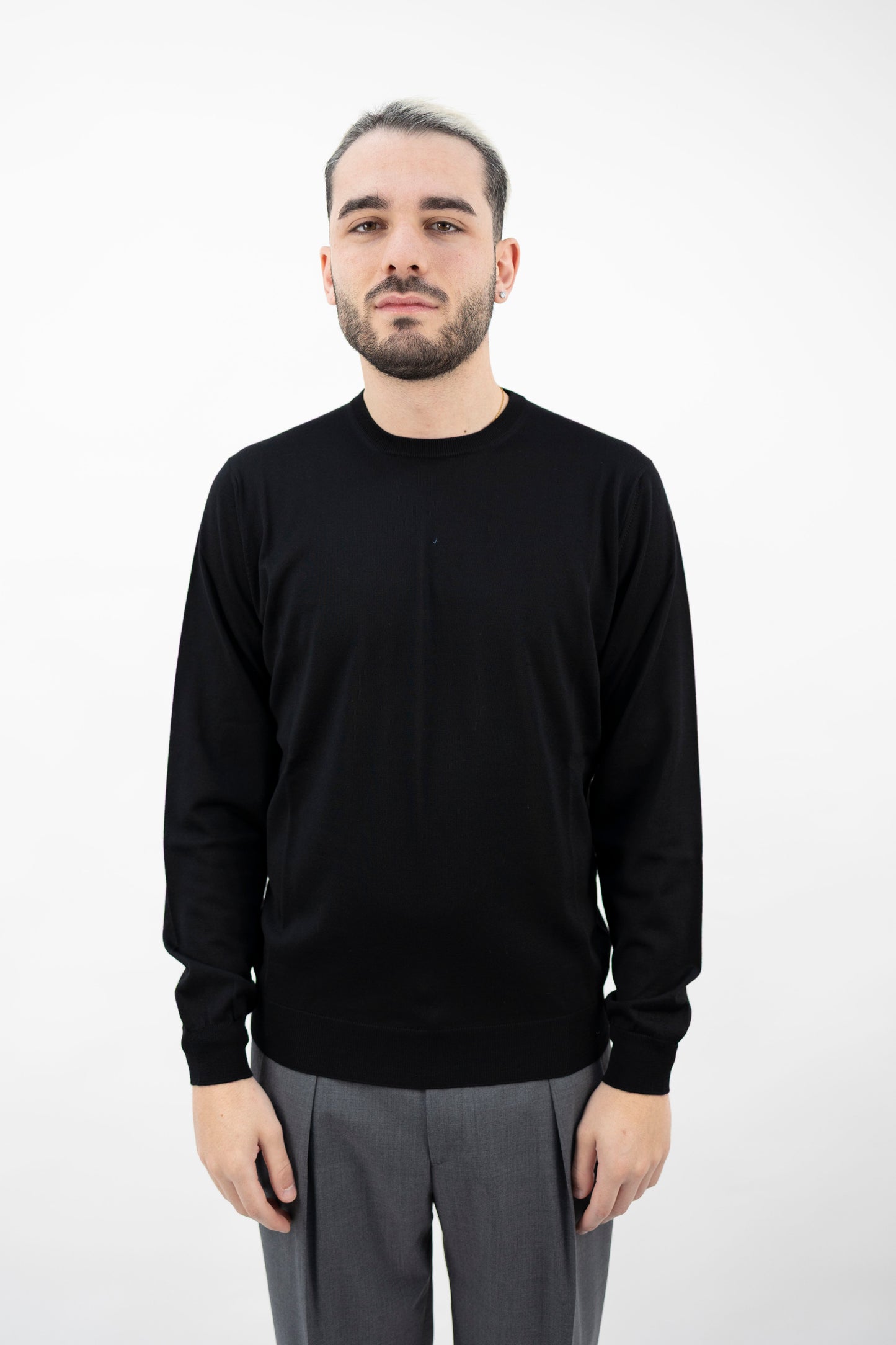 GIROCOLLO IN LANA MERINO NERO GC1ML RM16R 990 Filippo De Lurentiis