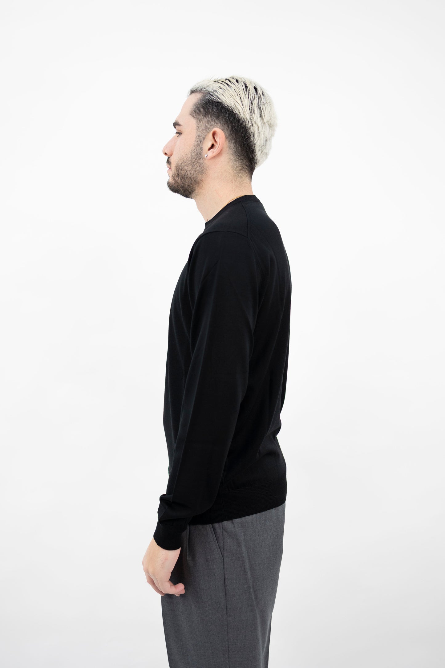 GIROCOLLO IN LANA MERINO NERO GC1ML RM16R 990 Filippo De Lurentiis