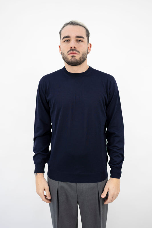 GIROCOLLO IN LANA MERINO INDACO GC1ML RM16R 880 Filippo De Lurentiis