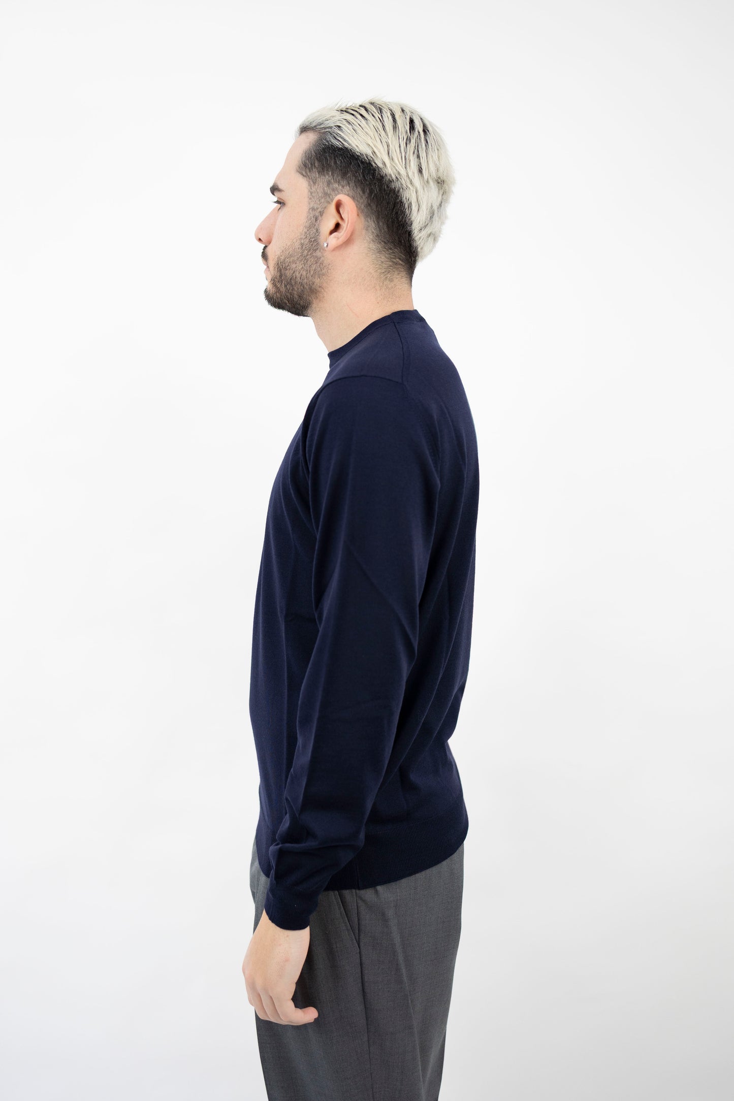 GIROCOLLO IN LANA MERINO INDACO GC1ML RM16R 880 Filippo De Lurentiis